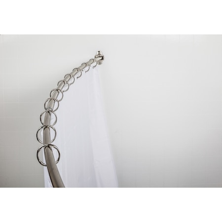 Elements 56"-72" Satin Nickel Adjustable Curved Shower Curtain Rod - Retail Packaged 2PK SR02-SN-R